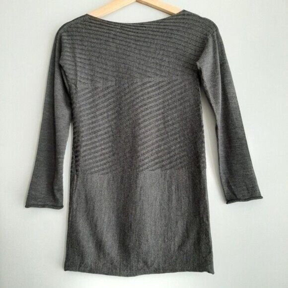 TABARONI CASHMERE Ribbed Sweater Grey w/ Rhinestones Sz XXS - XS - Picture 6 of 9